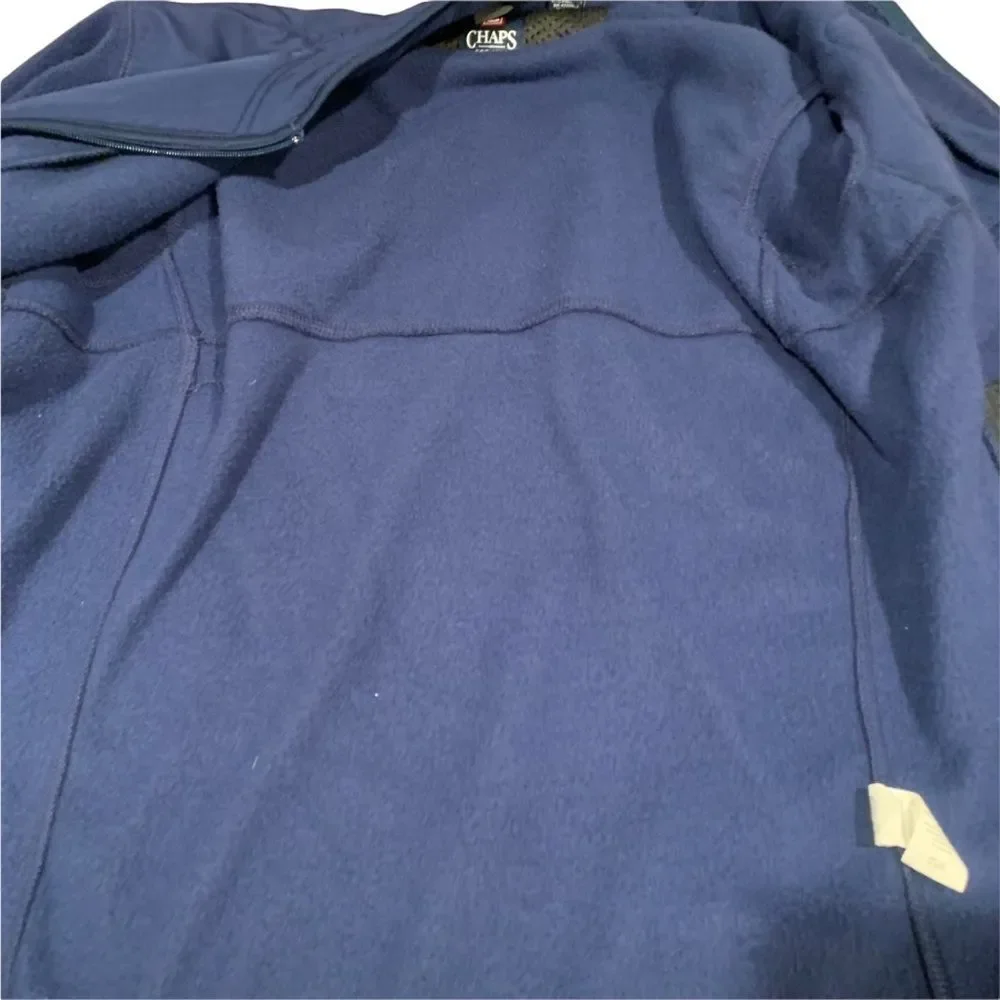 Chaps Men’s Blue Zip Front Fleece Jacket Size Medium - Picture 4 of 5